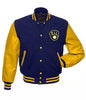 Letterman Milwaukee Brewers Blue and Yellow Varsity Jacket