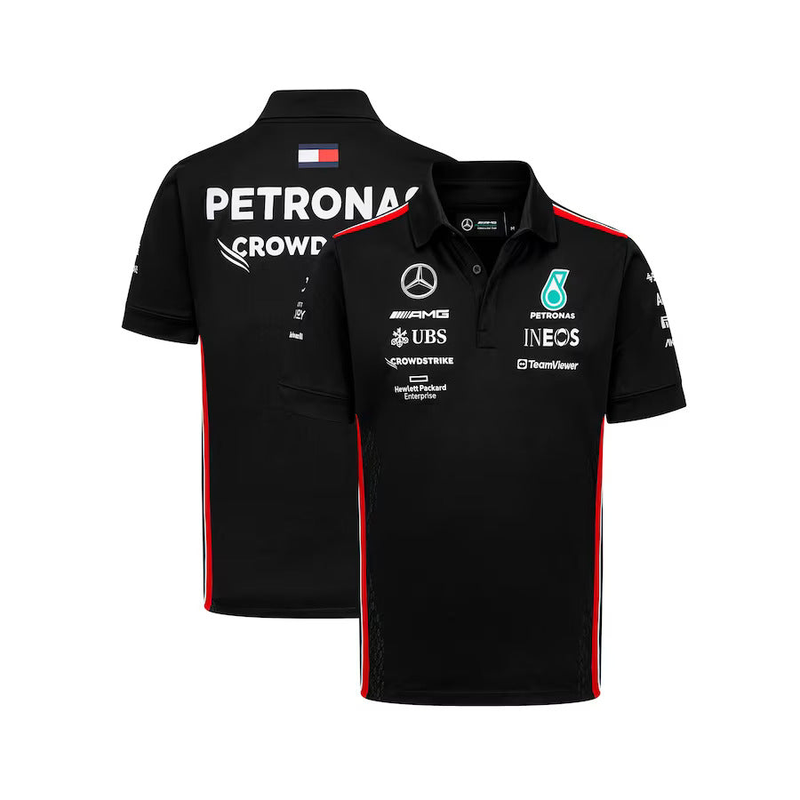 2023 Mercedes AMG Petronas Formula 1 Team Official Polo Shirt - Black