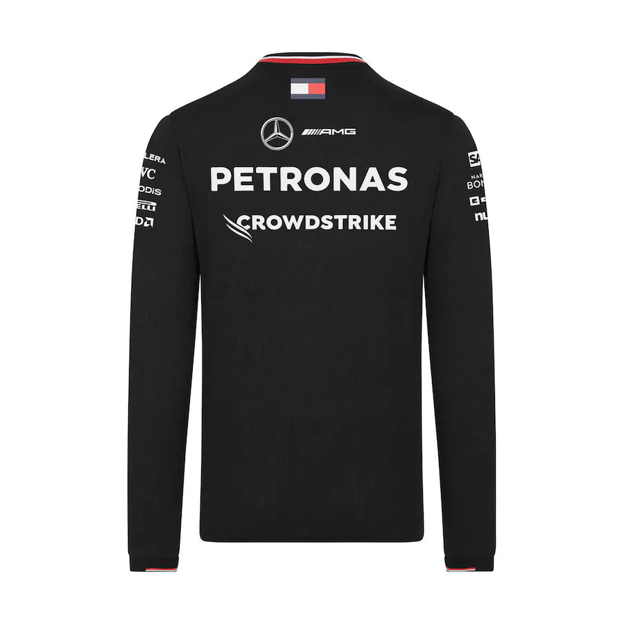 2024 Mercedes AMG Petronas Formula 1 Team Official Long-Sleeved Driver T-Shirt - Black