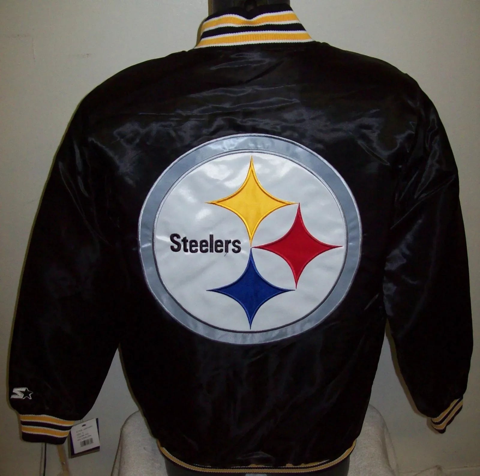 PITTSBURGH STEELERS Traditional STARTER Snap Down Jacket BLACK