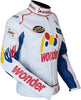 Mens Talladega Nights Ricky Bobby Wonder White Biker Faux Leather Jacket