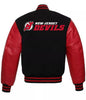 New Jersey Devils Varsity Jacket Original Wool and Leather Sleeves NHL