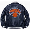 Letterman New York Knicks Black & Red Genuine Sheep Leather Varsity Jacket