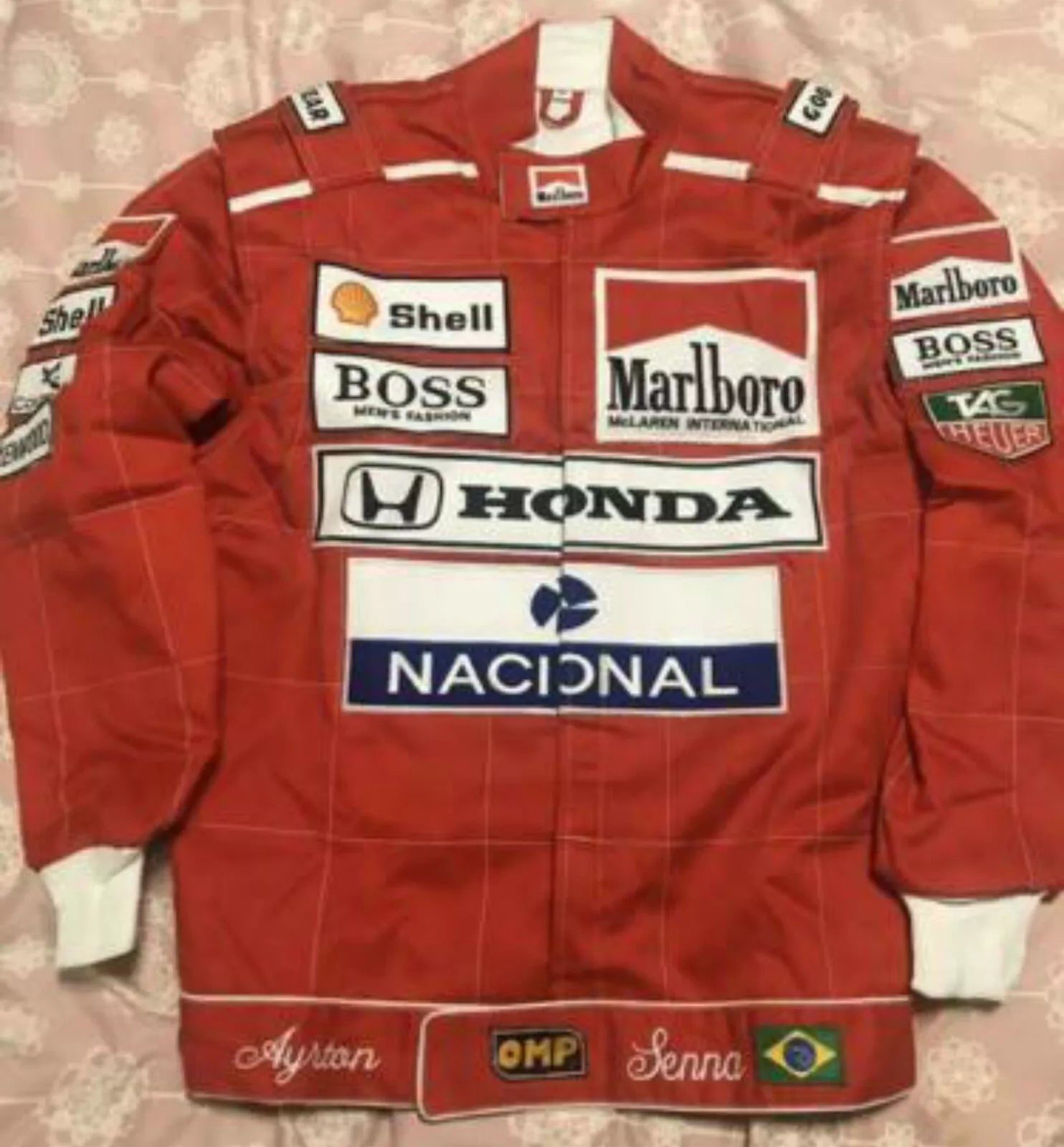 Ayrton Senna Embroidered Patches go kart Jacket