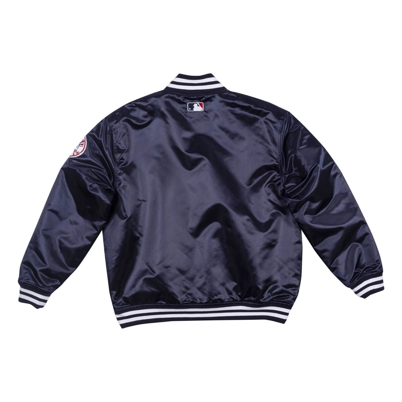 NY Yankees Vintage 90s Athletic Jacket Blue Satin Bomber Style Varsity Jacket