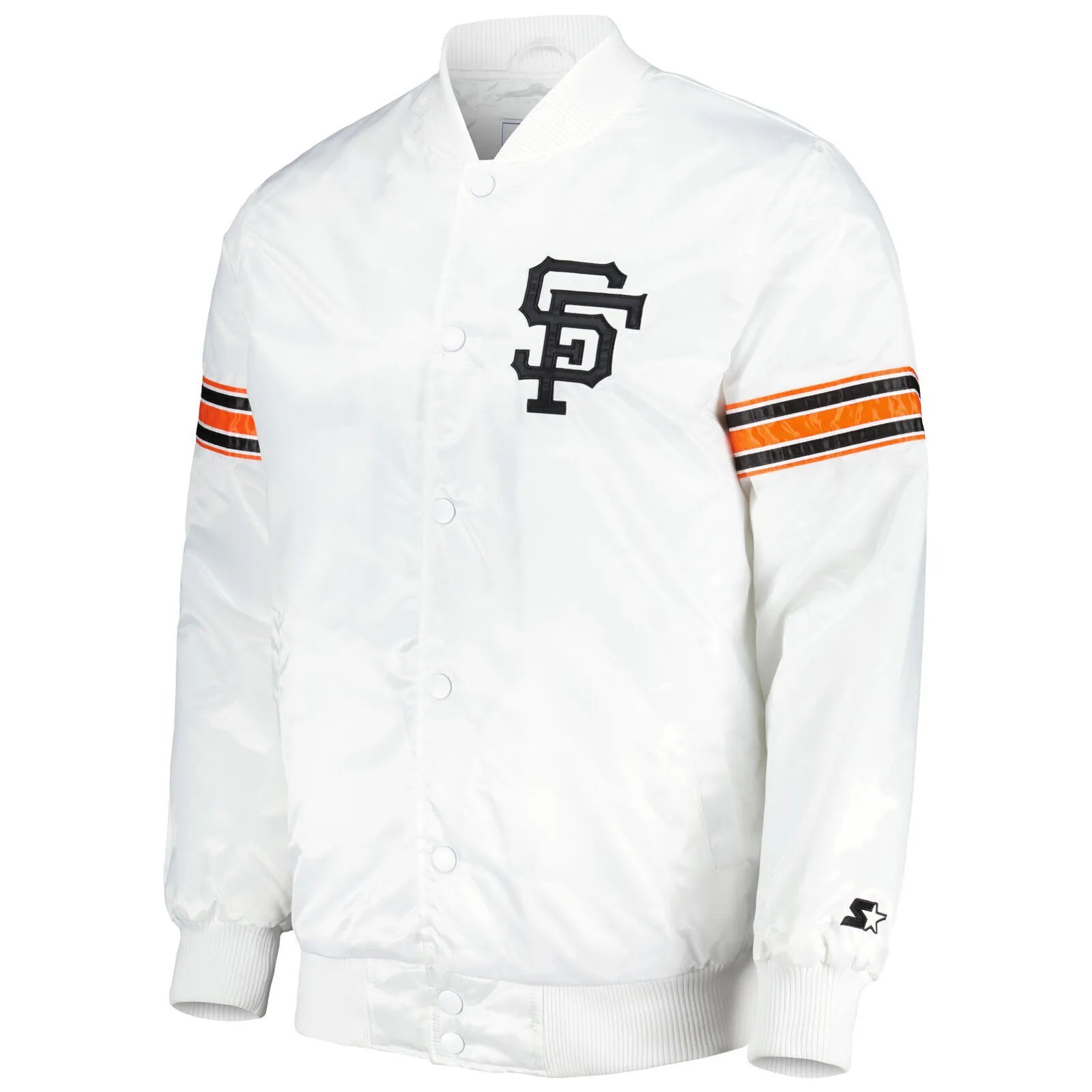 Men's White Satin San Francisco Giants Power Forward Full-Snap Varsity Jacket