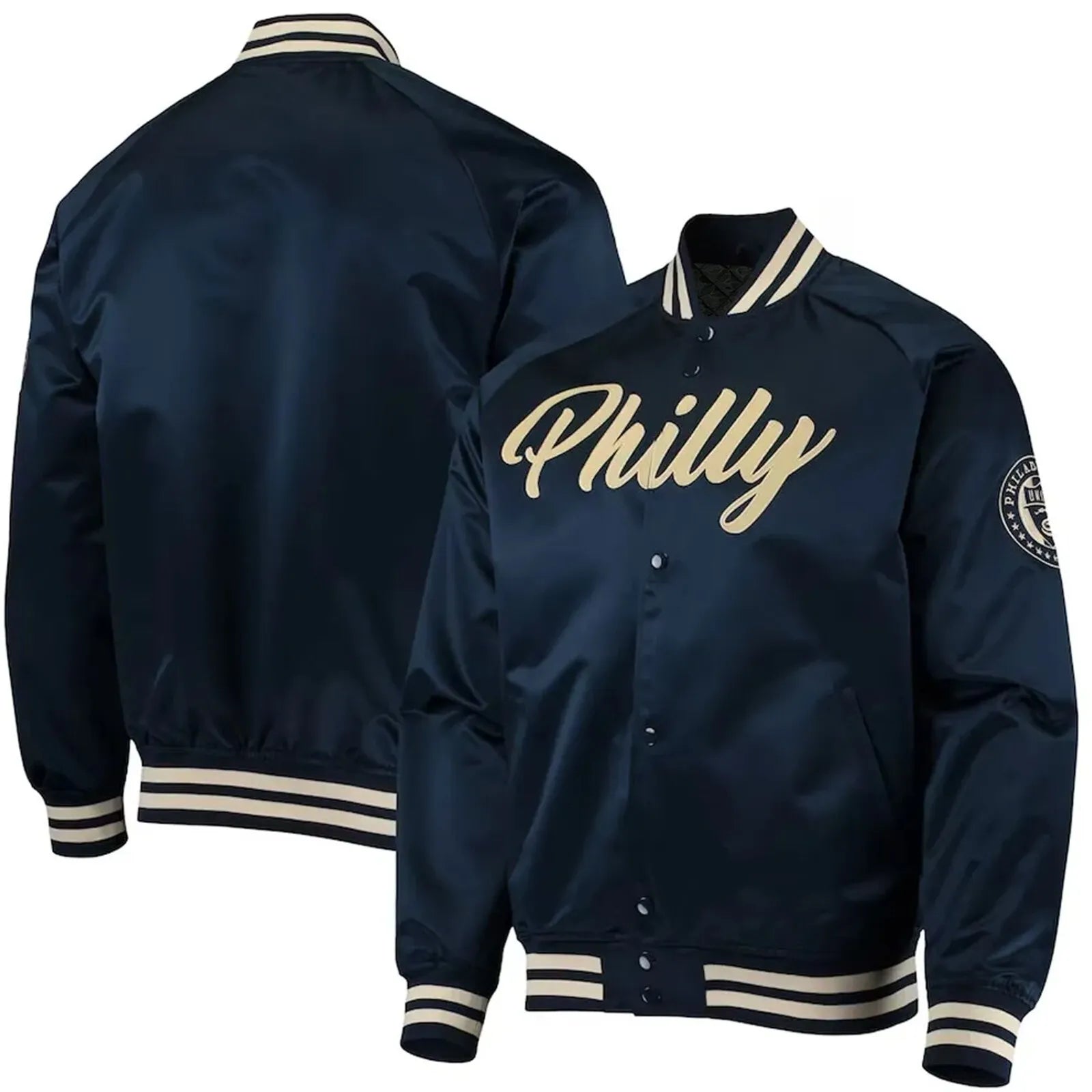 MLS Philadelphia Union Heritage Navy Blue Bomber Style Lettermen Varsity Jacket