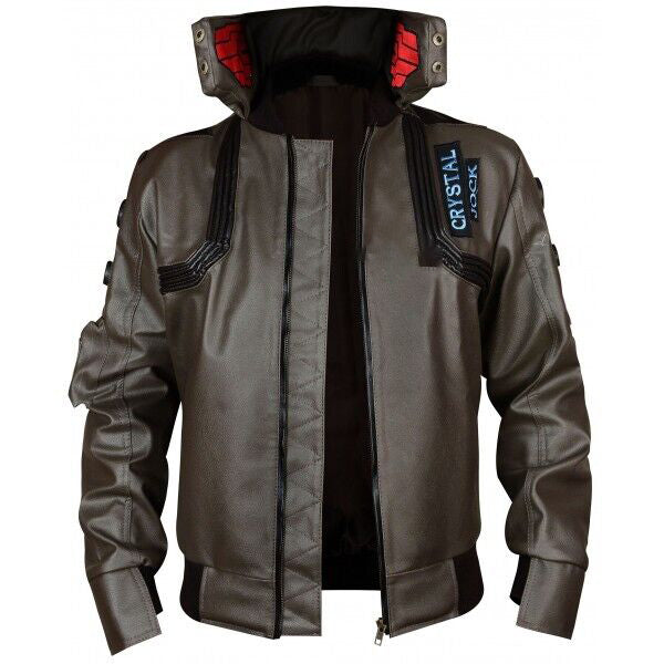 Men's Gaming Cyberpunk 2077 Leather Jacket Cosplay Costume