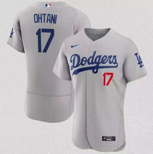 Men's Los Angeles Dodgers - Shohei Ohtani #17 Gray Flex Base Stitched Jersey .
