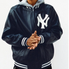 NY Yankees Letterman Varsity Leather Jacket Black