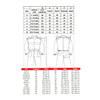 Size chart for kart racing suits