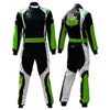 Affordable Go Karting Suit in green color sublimation 